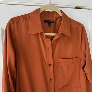 Banana Republic Terracotta Button-Up Shirt Dress